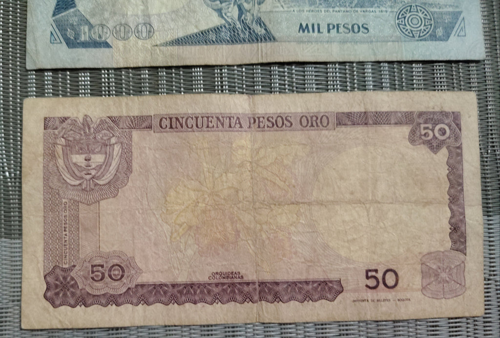 Lote de Billetes Antiguos de Colombia y Ecuador Vintage – Colección Retro de Notafilia