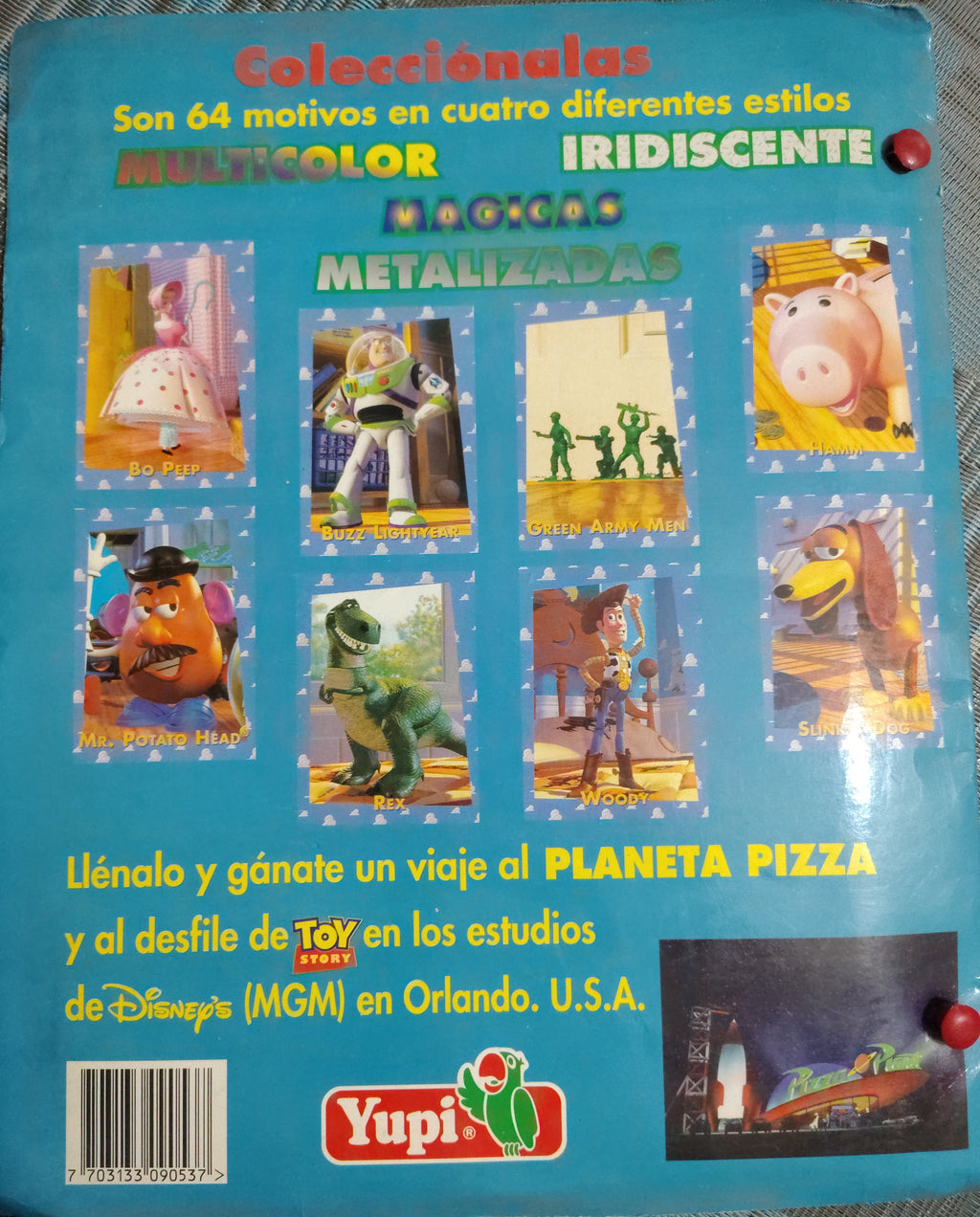 Lote Álbum y Tarjetas Incompleto (Vintage 90s) – Temática Toy Story "Super Yupi Card" – Artículo de Colección / Segunda Mano