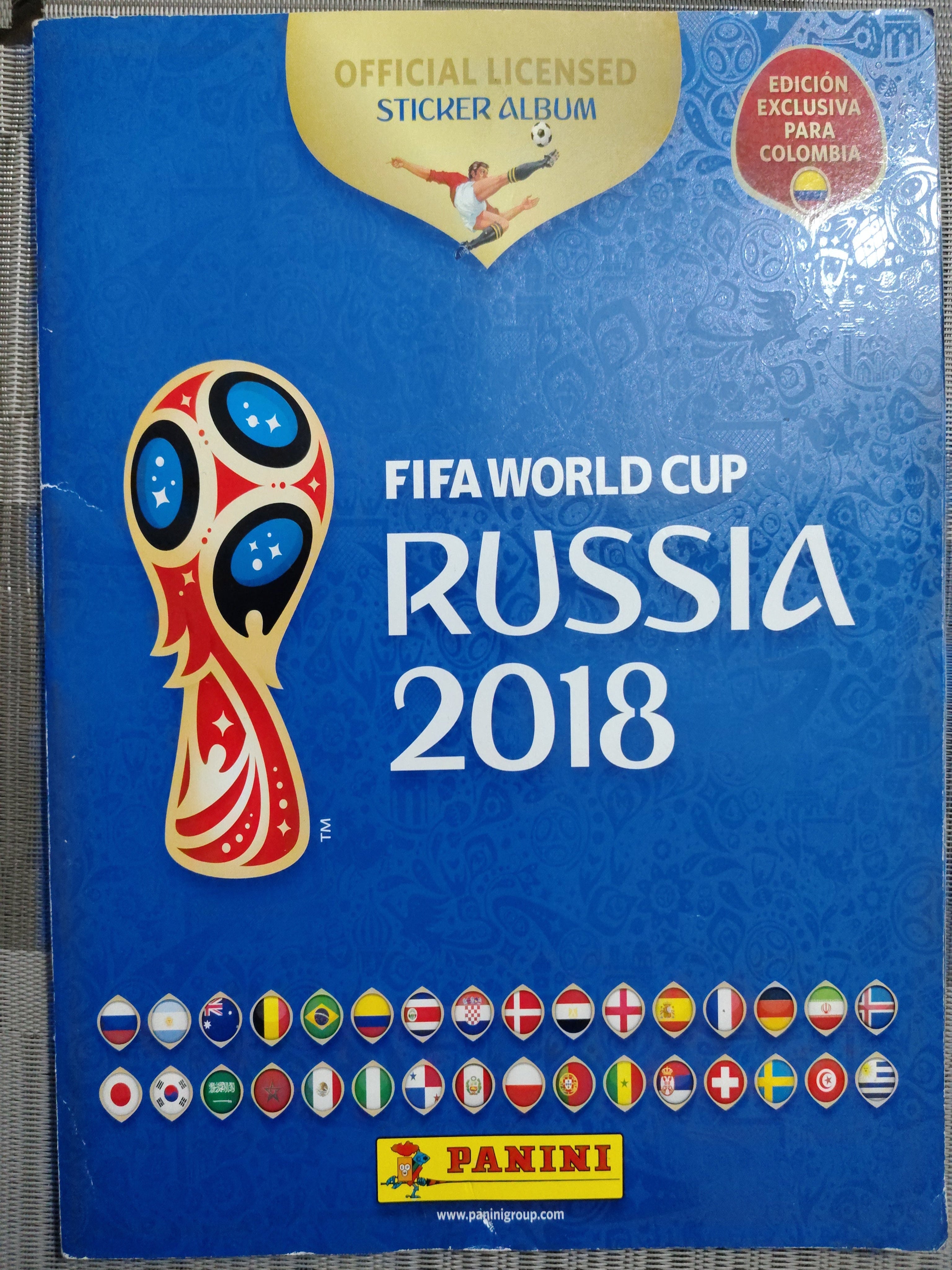 Álbum de Láminas Completo (100% Lleno) – Mundial Rusia 2018 (Ed. Colombia) – Artículo de Colección Panini / Segunda Mano