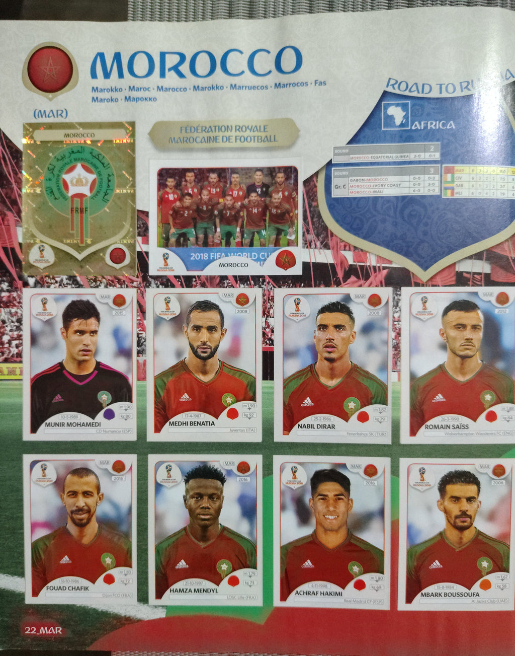 Álbum de Láminas Completo (100% Lleno) – Mundial Rusia 2018 (Ed. Colombia) – Artículo de Colección Panini / Segunda Mano