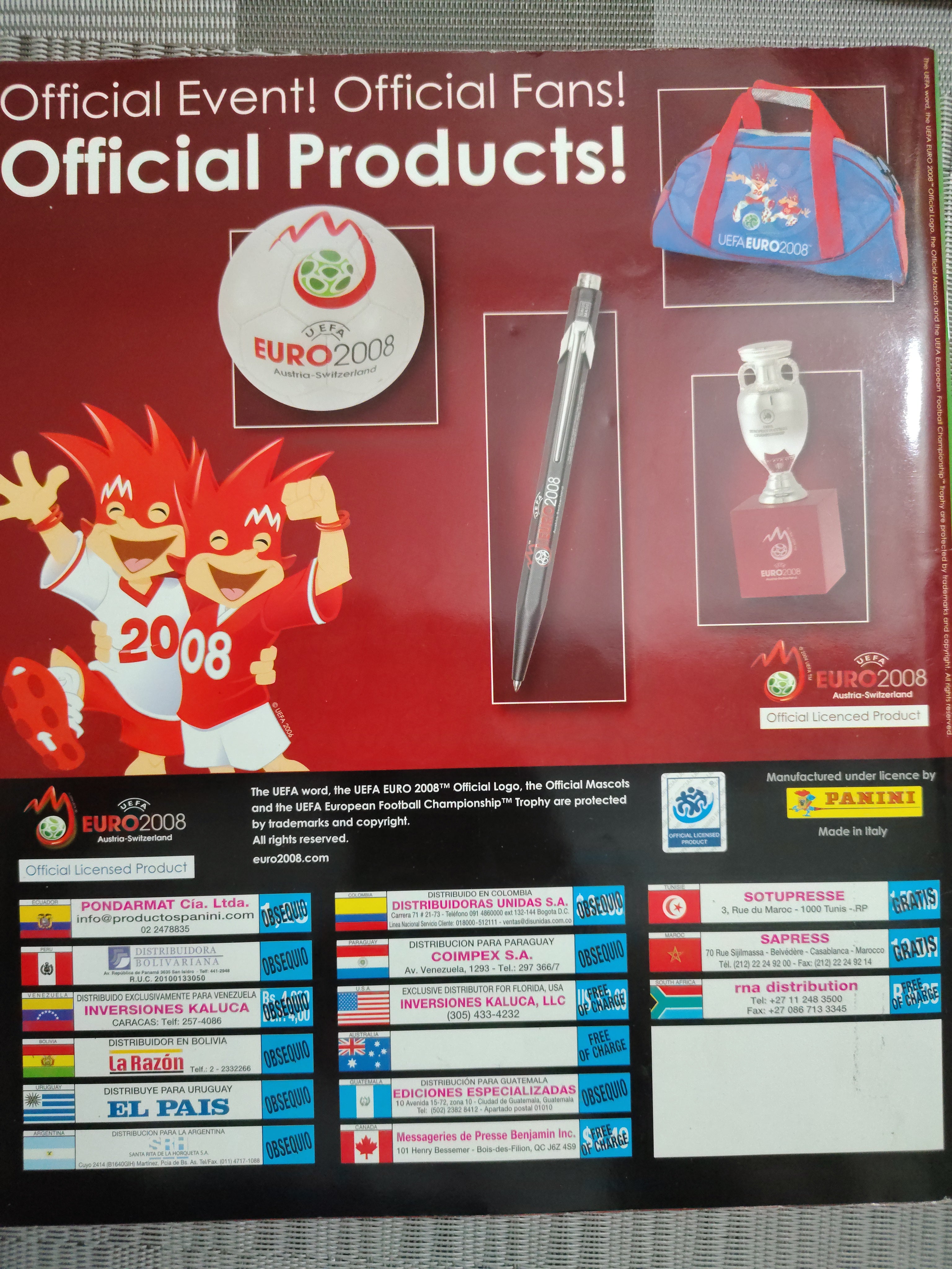 Álbum Panini Euro 2008 Austria Suiza Original Buen Estado + Láminas (6)