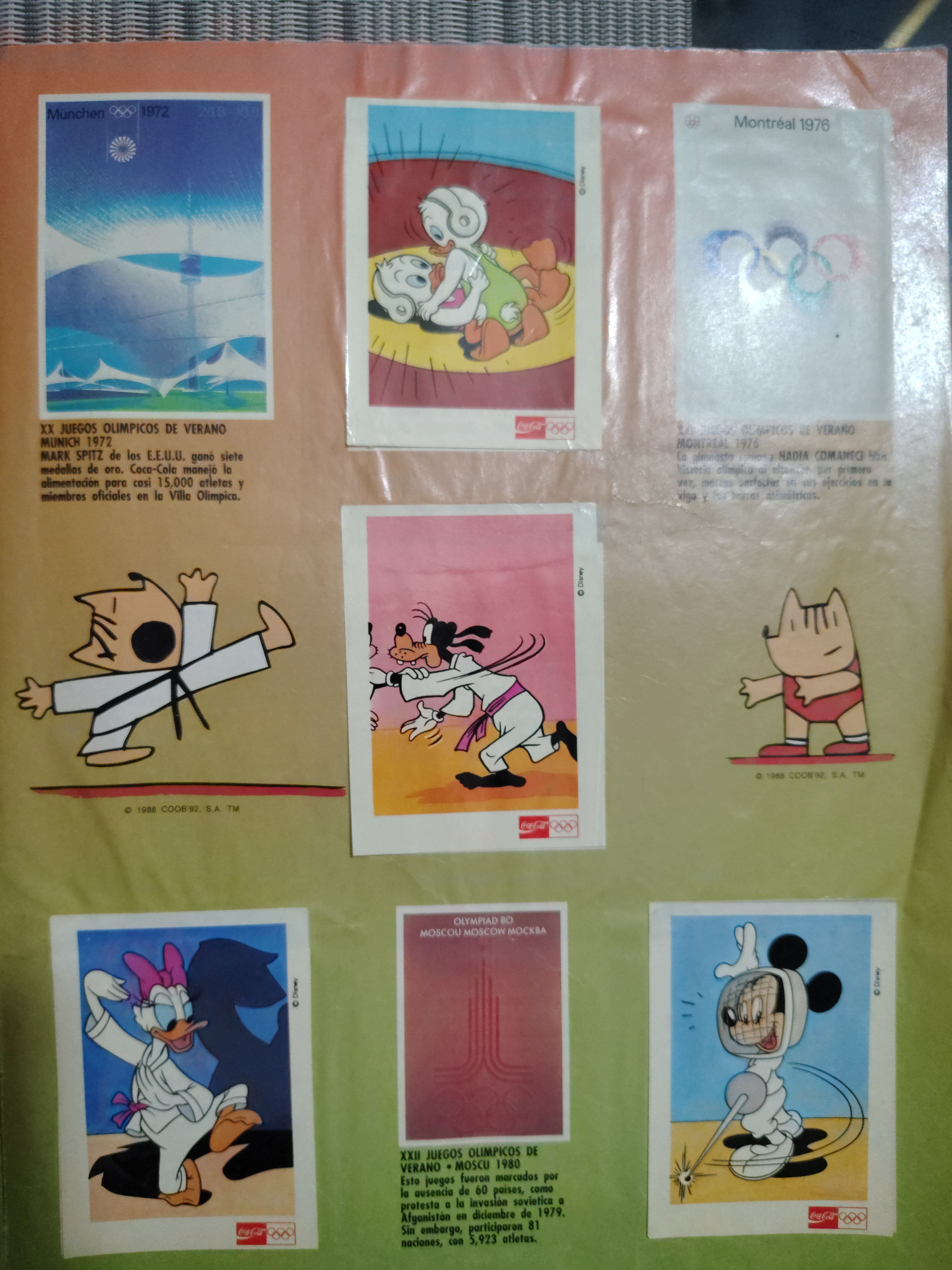 Colección álbumes Coca-Cola Disney vintage (Olímpicos 92 + Trajes típicos)