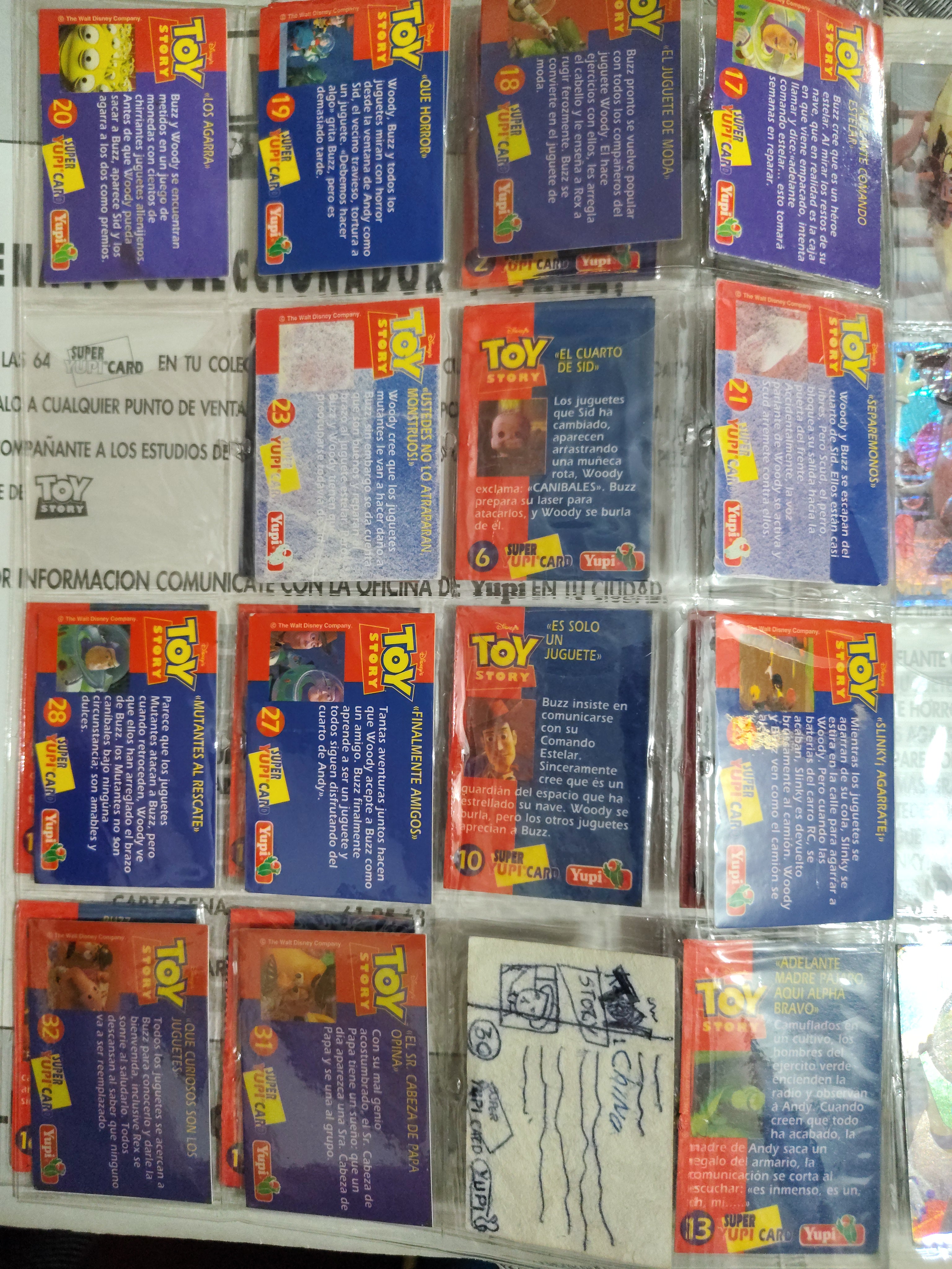 Álbum Toy Story Super Yupi Card + Tarjetas Originales Disney Pixar Colección Vintage
