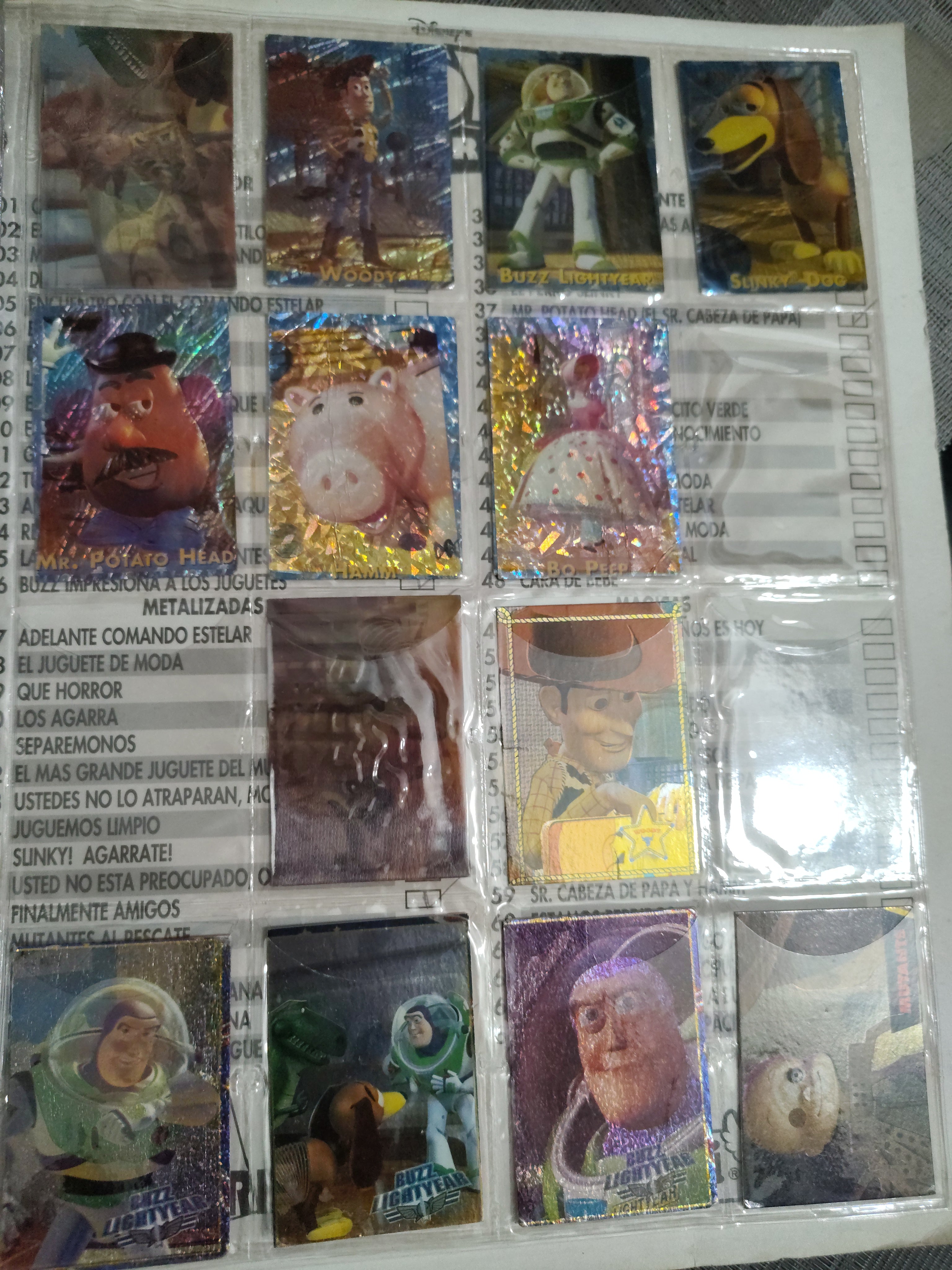 Lote Álbum y Tarjetas Incompleto (Vintage 90s) – Temática Toy Story "Super Yupi Card" – Artículo de Colección / Segunda Mano