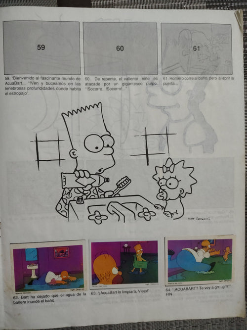 Álbum de Láminas Incompleto (1992) – Temática Los Simpsons (Edición Colombia) – Artículo Vintage para Restaurar / Segunda Mano