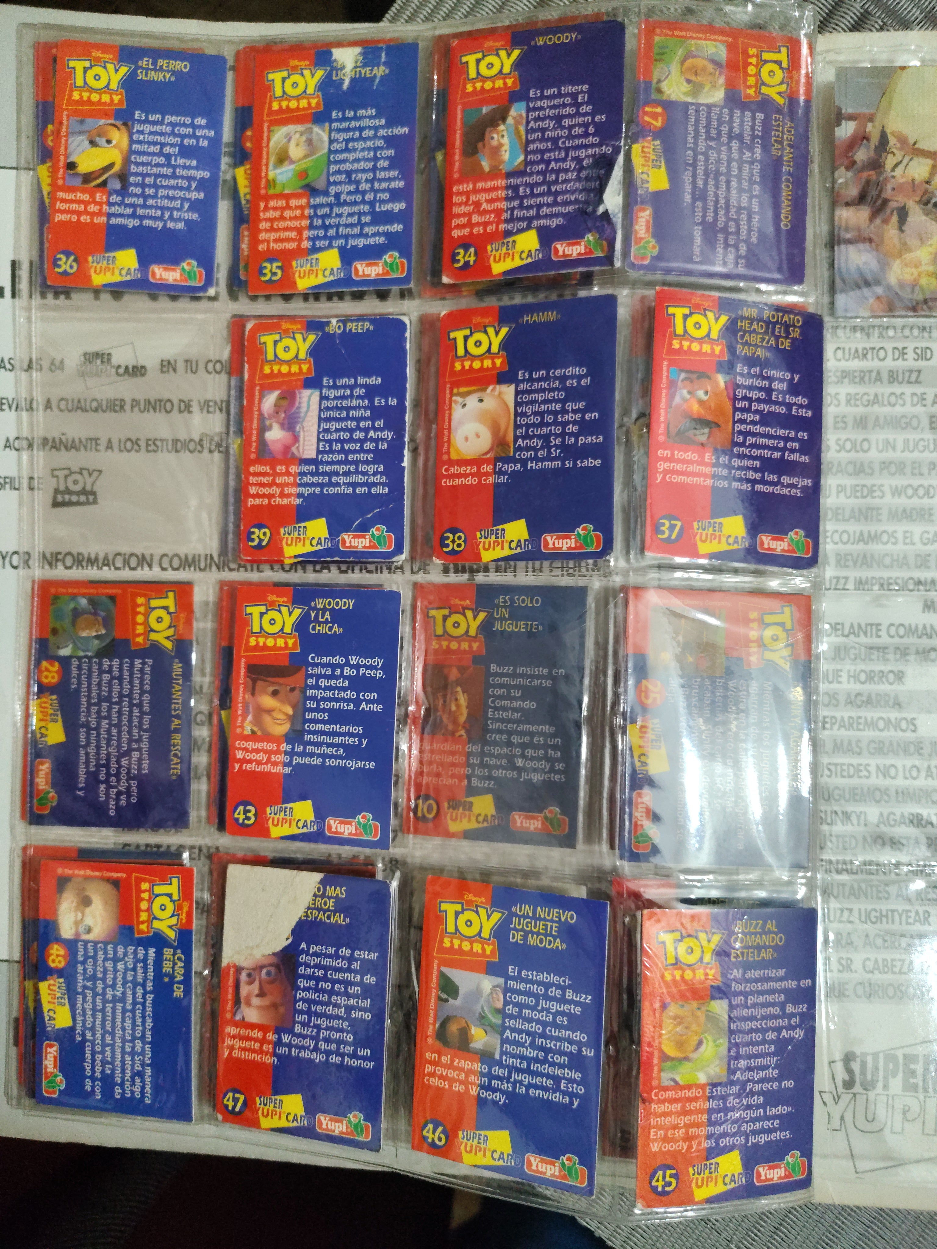 Lote Álbum y Tarjetas Incompleto (Vintage 90s) – Temática Toy Story "Super Yupi Card" – Artículo de Colección / Segunda Mano