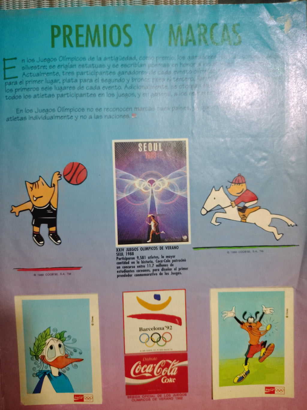 Lote de 2 Álbumes Incompletos (Años 90) – Temática Olimpiadas 92 y Trajes Típicos (Promocionales Retro) – Segunda Mano