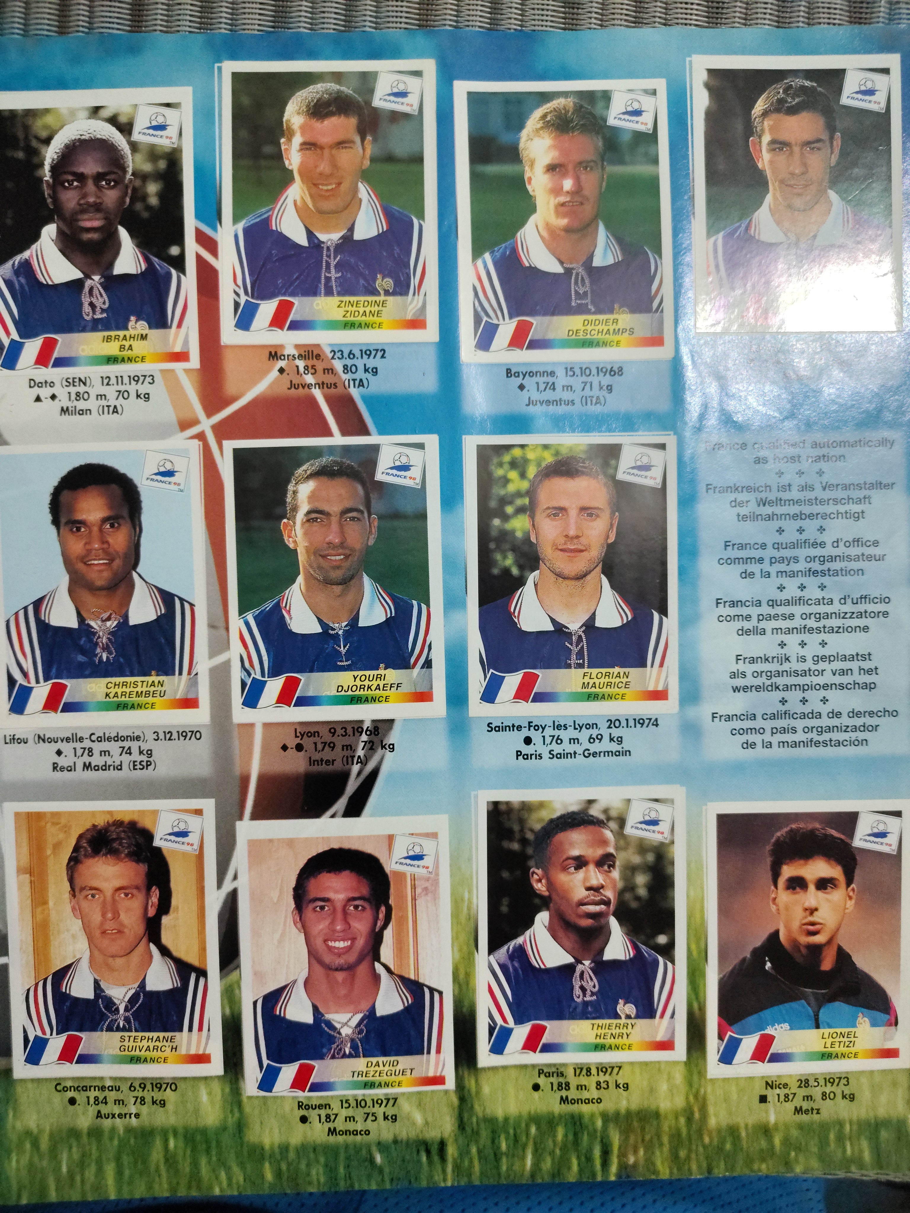 Álbum oficial de la Copa del Mundo FIFA World Cup France 1998, producido por Panini.